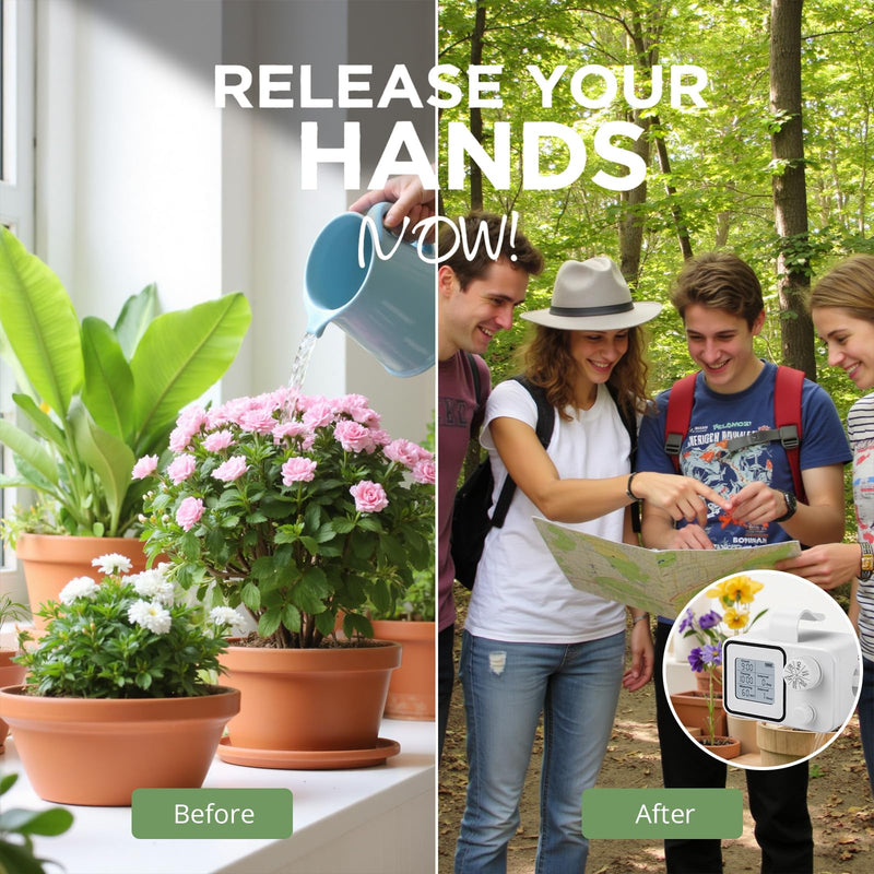 [Australia - AusPower] - Automatic Plant Waterer Indoor Self Watering System, Plant Watering Devices, Automatic Watering System for 15 Potted Plants with Programmable Water Timer, Plant Watering System for Vacation 