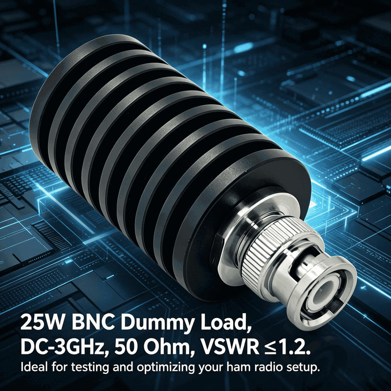 BECEN 25W BNC Dummylast 50 Ohm DC bis 3GHz Q9 Dummy Load for Ham Radio | 25W BNC dummy load 50 ohm DC to 3GHz low VSWR compact Q9 RF termination Load for antenna SDR lab testing