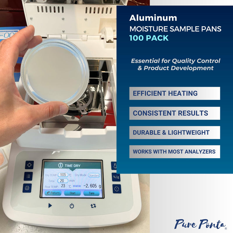 [Australia - AusPower] - Aluminum Sample Pans for Moisture Analyzer (100 Pack) 90mm Round Lab Trays, Disposable Weighing Dishes, Foil Pan, Weight Scale Tray, Laboratory Balance Dish Plate, Moisture Tester Supplies, Pure Ponta 