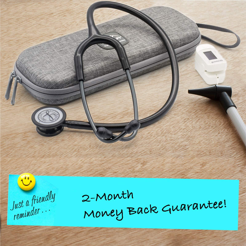 [Australia - AusPower] - Hard Stethoscope Case, Lightweight Thin Stethoscope Holder Storage Pouch for Littmann Classic III, Lightweight II S.E, Cardiology IV, MDF Acoustica Deluxe Stethoscopes Volcanic Grey 