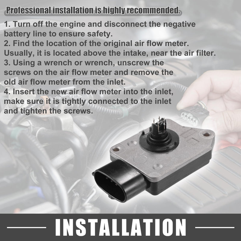 MAF Sensor Assembly No.F37F-12B579-DA MAF Mass Air Flow Sensor for Ford for Ranger 1993-1994 Plastic Black