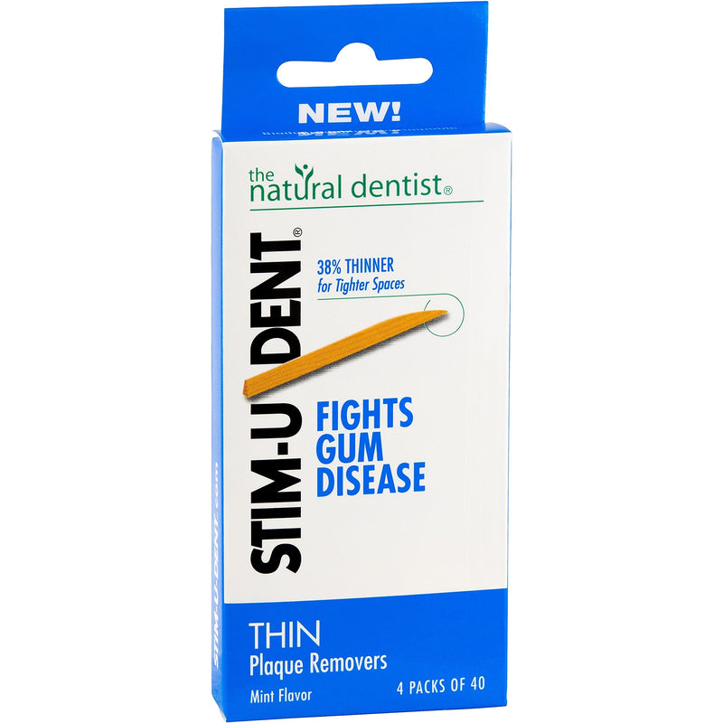 Natural Dentist Stim-U-Dent Dental Picks (Thin), 160 Count Each (Pack of 6) Thin Mint 160 Count (Pack of 6)