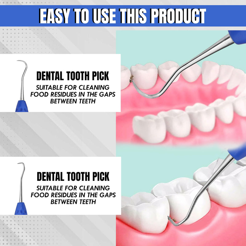 [Australia - AusPower] - Professional Dental Tools Tartar Scraper For Dentist, Personal and Pets Use Plaque Remover With Comfortable Grip, Double ended Silicon Grip Scaler 