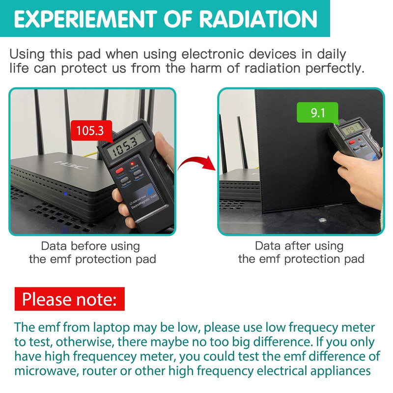 NEWBEAU EMF Protection Laptop Pad, 4-Layer Radiation Shielding Heat Blocker for Laptop, Tablet & Notebook, 12"x16" Portable Protection from EMF & Radiation B 12IN*16IN