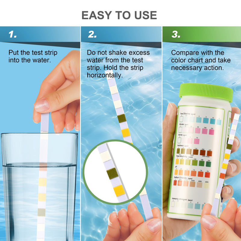 AAwipes 8-in-1 Aquarium Test Kit (150 Strips) for Freshwater & Saltwater - Quick & Accurate Water Testing for Aquariums & Ponds. Tests Free Chlorine, Hardness, pH, Ammonia Nitrogen, etc. (K02-150) 150 Strips