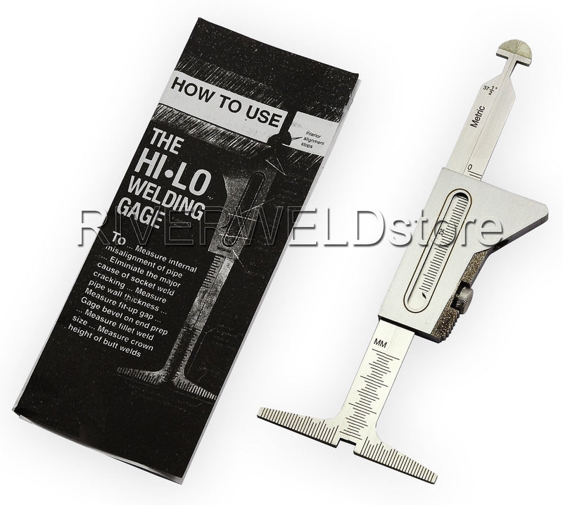 RIVERWELD Hi Lo Welding Gauge Gage Test Ulnar Welder Inspection Gauge Both Inch and Metric Checks Internal Misalignment Pipe Wall Thickness Leg Length for a Fillet Weld Crown Height