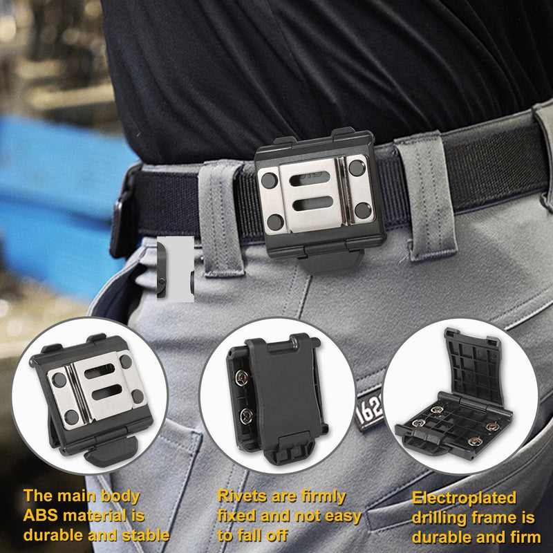 Tape Measure Holster with 4 Drill Clip, Tape Measure Holder Belt, Drill Holster Belt Clip, Drill Holster with Tool Belt Hook, Free Your Hands. Black Drill Holster + 4pcs Drill Bit Hook