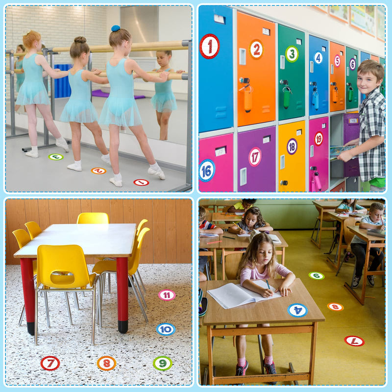 [Australia - AusPower] - FaCraft Line Up Spots for Classroom Floor - 36pcs Classroom Line-up Stickers Number Spot Stickers Markers for Teacher Kindergarten Preschool Elementary Classroom 