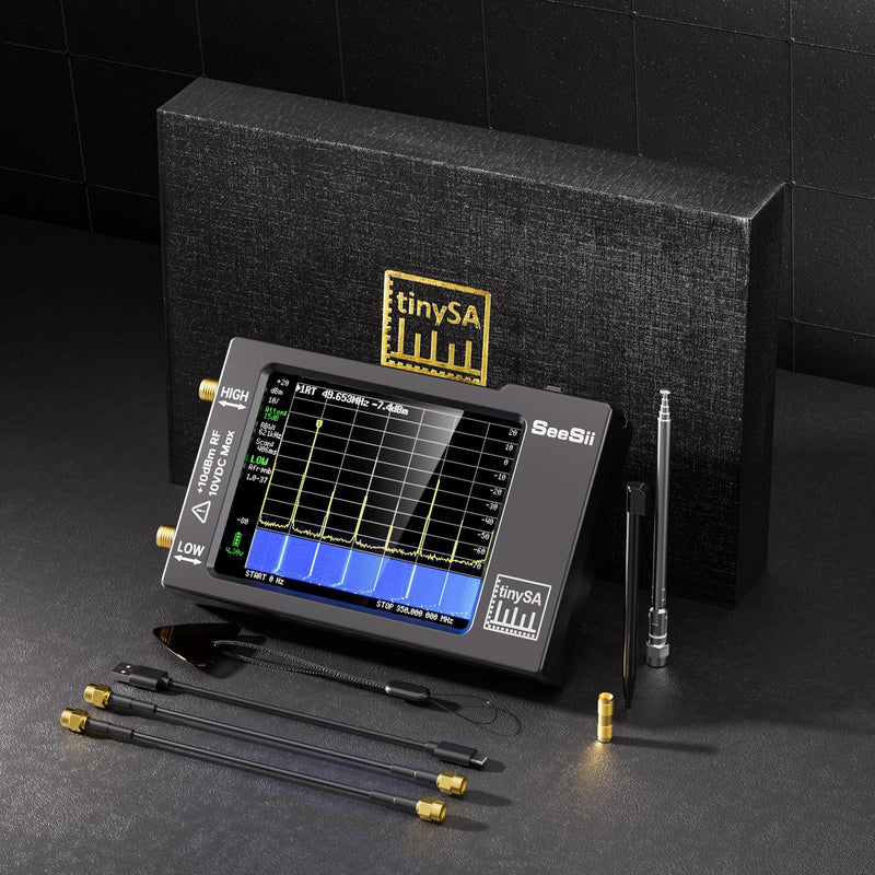 [Australia - AusPower] - Portable TinySA Spectrum Analyzer,SEESII Upgraded V0.3.1 Handheld Tiny Frequency Analyzer 100kHz to 960MHz MF/HF/VHF UHF Input,Signal Generator with 2.8 inch Touch Screen with ESD Protect Function 