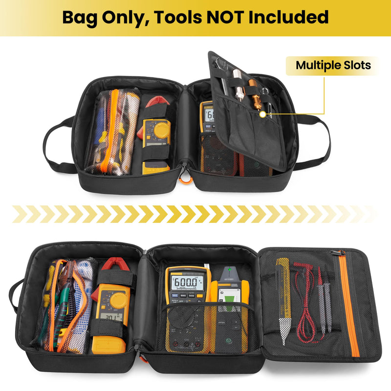 [Australia - AusPower] - Carrying Bag Compatible with Fluke Digital Multimeter/325 Clamp Multimeter, Electric Tester Tool Storage Bag with Multiple Pockets for Electrician (Bag Only) 