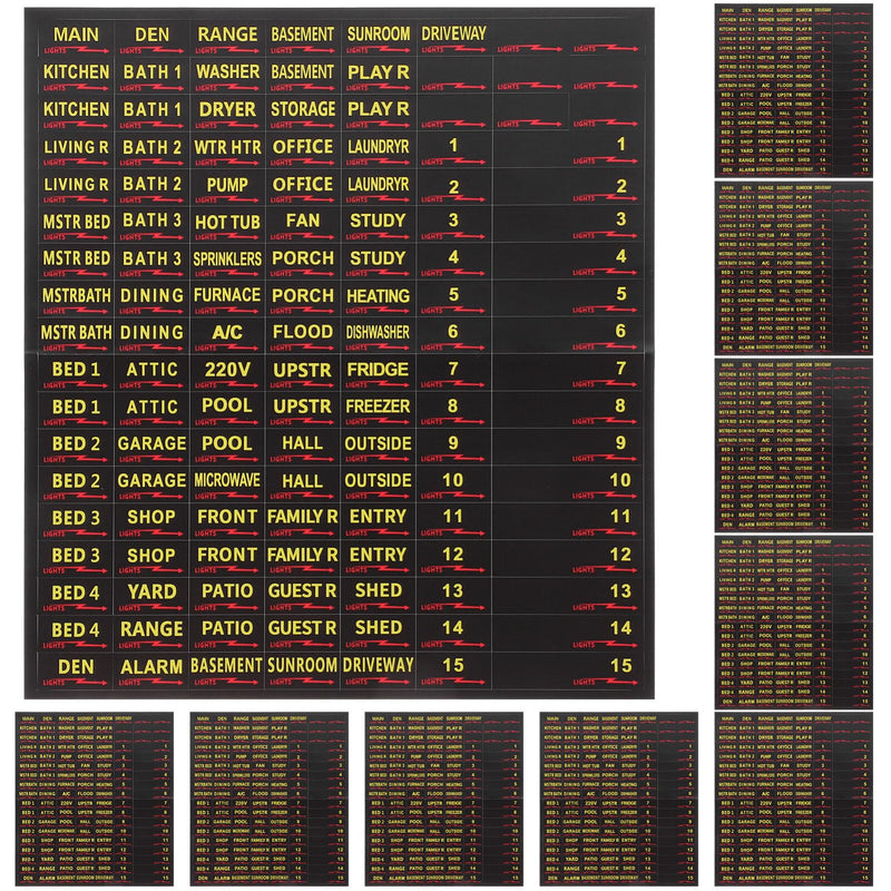 Circuit Breaker Labels Electrical Panel Stickers Self-Adhesive Breaker Box Labels for Organized Electrical Panels 10 Sheets 7.3X6.5 Inches Black