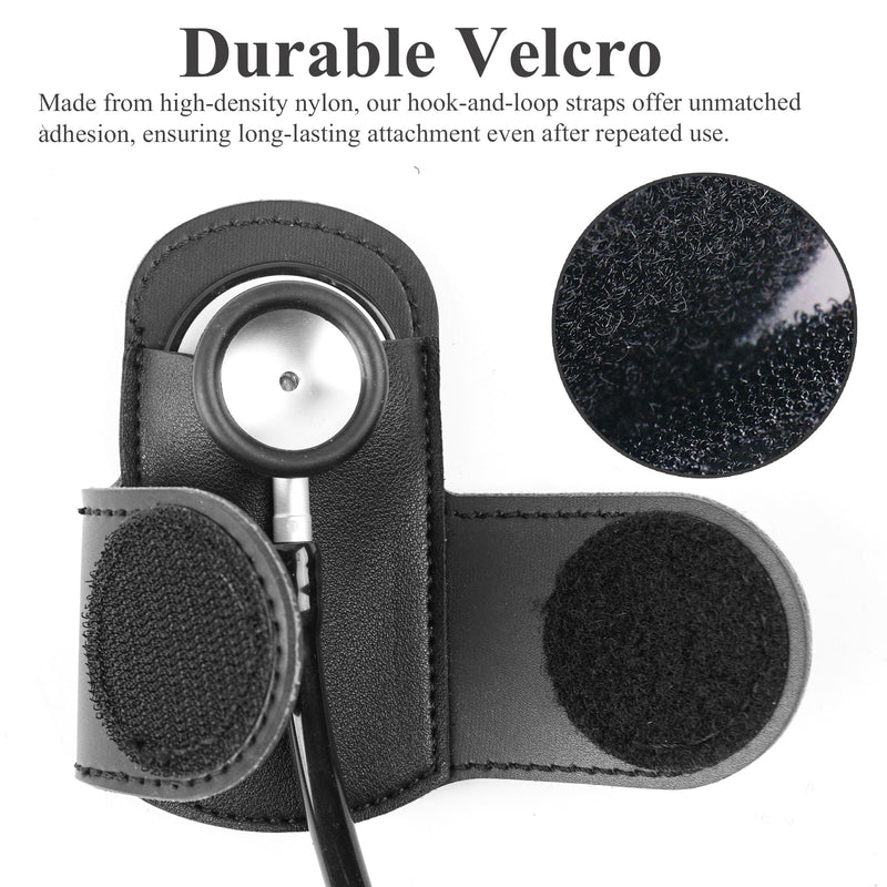 [Australia - AusPower] - QIELIZI Stethoscope Holder Hip Clip.Night Shift Nurse Essentials Organizer,3M Littmann Stethoscope Belt Clip for Scrubs, Nursing Tools Holster Case,Teaching Stethoscope Holder &Accessories(1-Black) 1-Black 1 Pack 