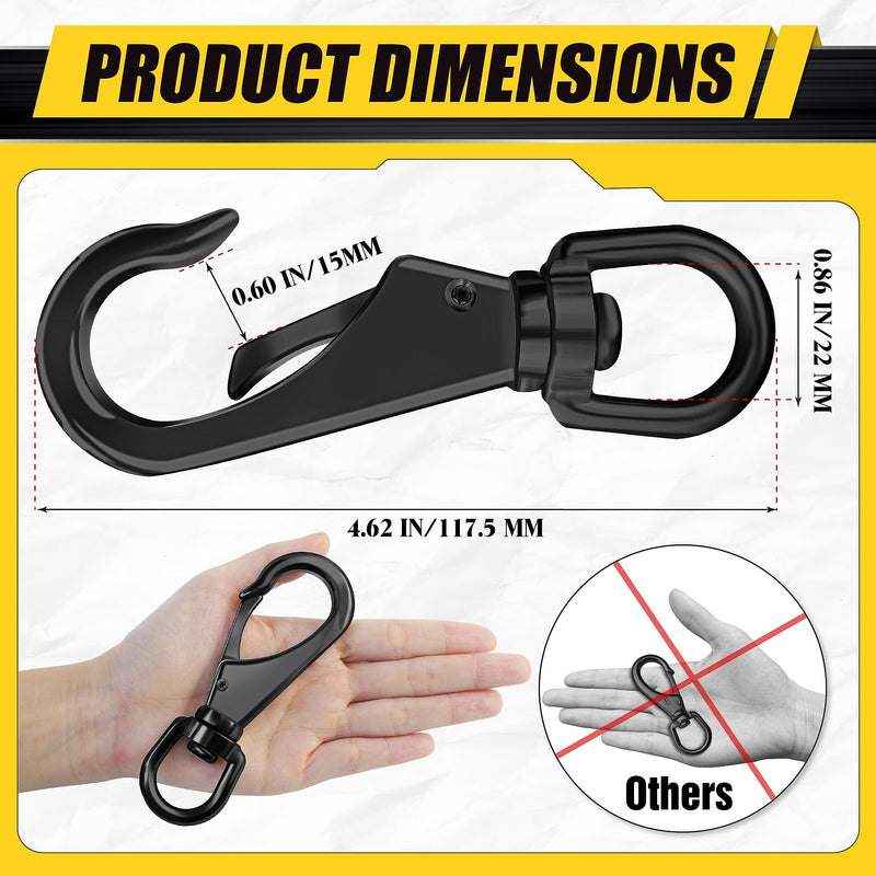 [Australia - AusPower] - [Extra Sturdy] 2Pcs 4.6” Stainless Steel Swivel Eye Snaps, 220 LBS Capacity Heavy Duty Flag Clips, Multipurpose Swivel Clips, Great for Marine, Sports, Luggages, Pets, Swings, Keychains 