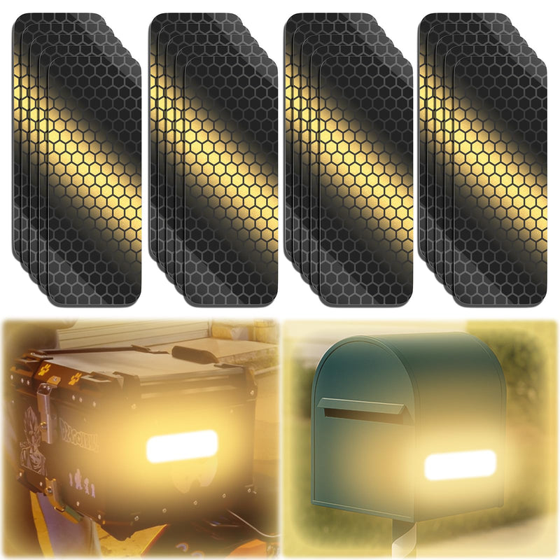 PHIXBEAR 40Pcs Reflective Stickers,Super Reflection, Safety Reflective Tape for Car Trailer Truck Bike Motorcycle, White Silve & Black Outdoor Waterproof 3.15" X 1.18"