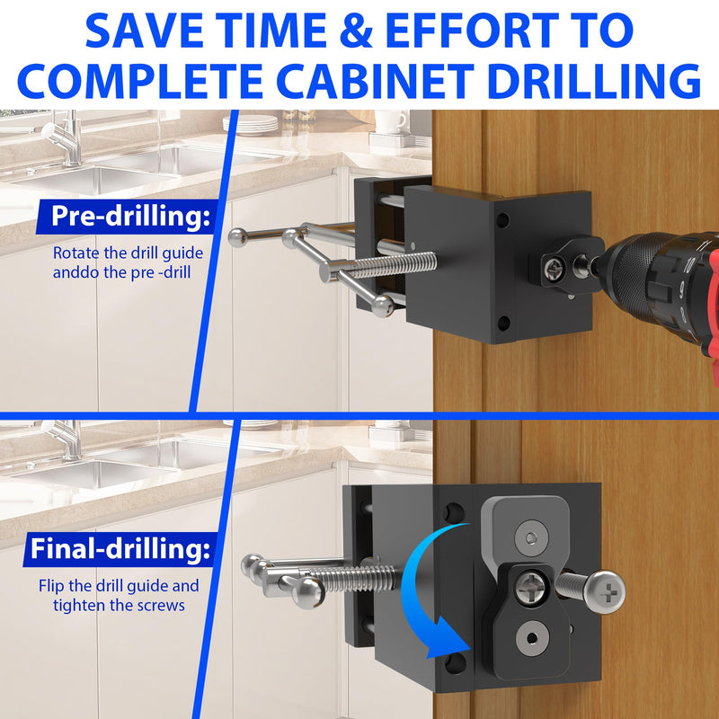 [Australia - AusPower] - Cabinet Clamps 2 Pack - Claw Clamps for Cabinet Installation, Face Frame Clamps with 3 Drill Guides and 3-Sided Thickened Protection Pads 2 Pack-1.7"-3.6"Opening Capacity 
