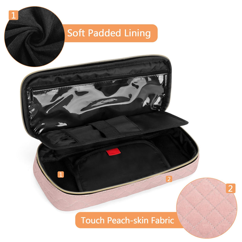 [Australia - AusPower] - Damero Protective Stethoscope Case with Divider for Nurse Accessories, Stethoscope Carrying Bag Travel Case Compatible with 3M Littmann/ADC/Omron Stethoscope and others, Misty Rose 