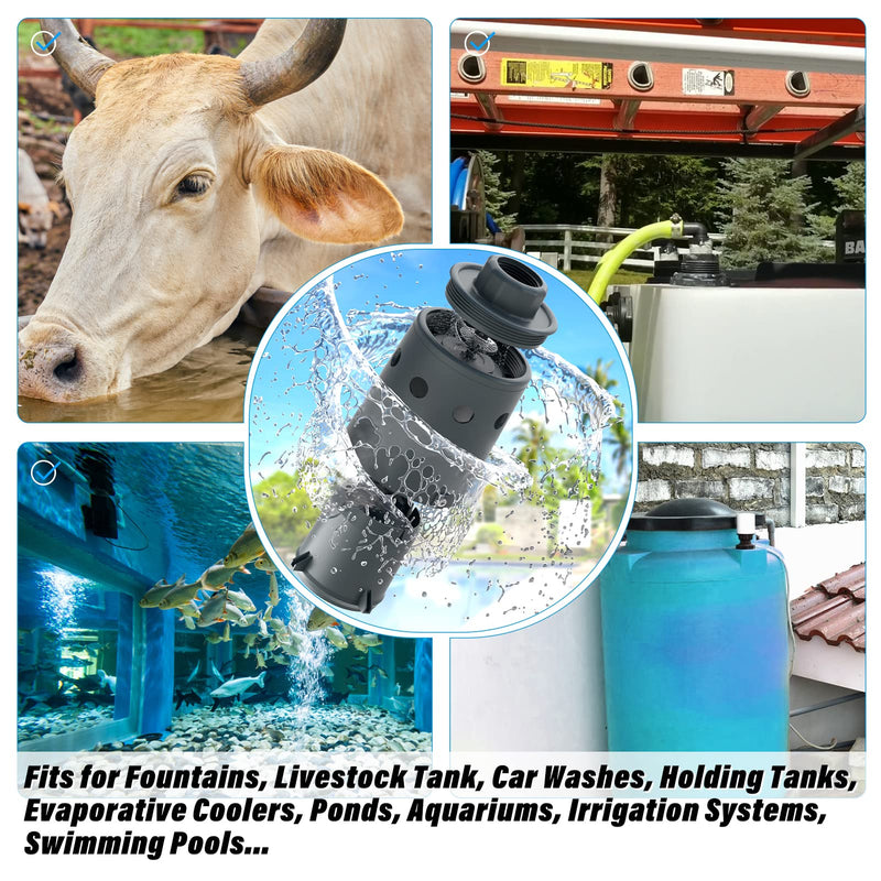 [Australia - AusPower] - Water Tank Float Valve Designed for Water Level Control, Automatic Filling, Automatic Shut Off, Nylon Resin Water Level Float Valve for Livestock Troughs, Stock Tank, Fish Pond, etc. 1" Valve 