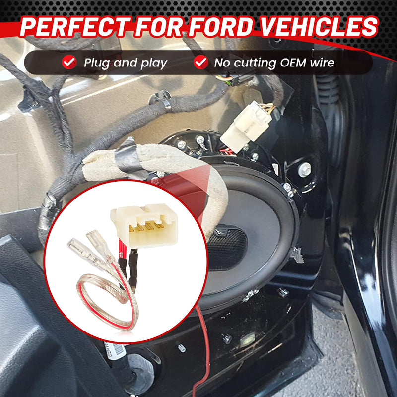 [Australia - AusPower] - RED WOLF Front Rear Door Speaker Wiring Harness Adapter Connector Plug Replacement for Ford Focus Fusion Explorer Edge 2013-2021, Mazda 3 6 CX5 2011-2020 for Aftermarket Speaker Install 4PCS 