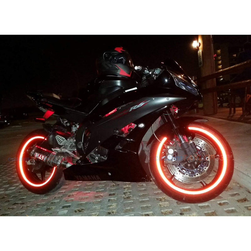 customTAYLOR33 (All Vehicles Red High Intensity Grade Reflective Copyrighted Safety Rim Tapes (Must Select Your Rim Size), 17" (Rim Size for Most SportsBikes) 17" (Rim Size for Most SportsBikes)