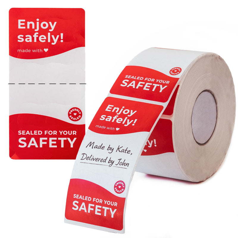 Tamper Evident Writable Delivery Labels 2” x 4” – Tamper Proof Stickers for Food Delivery Takeaway Box - 500 Food Safety Stickers with Easy Tear-Off – Strong Adhesive Seal Stickers for Food Delivery 2 x 4"