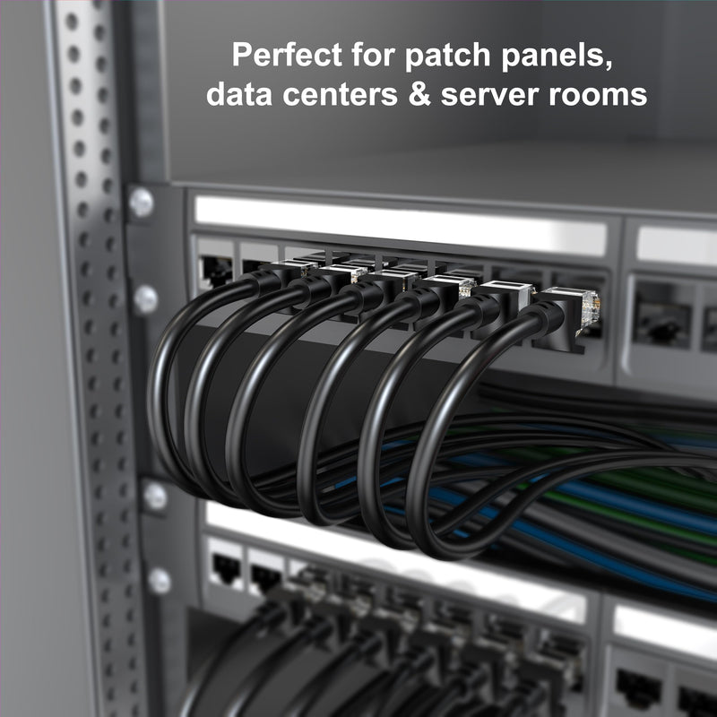 Jadaol Cat6 6ft 10 Pack Patch Cable, 10Gbps High-Speed Ethernet Patch Cables, Support Cat8/7 Network, 24AWG Pure Copper, RJ45 Gold-Plated Connectors, LAN Network Cable for Patch Panel to Switch, Black 6ft-10Pack Round