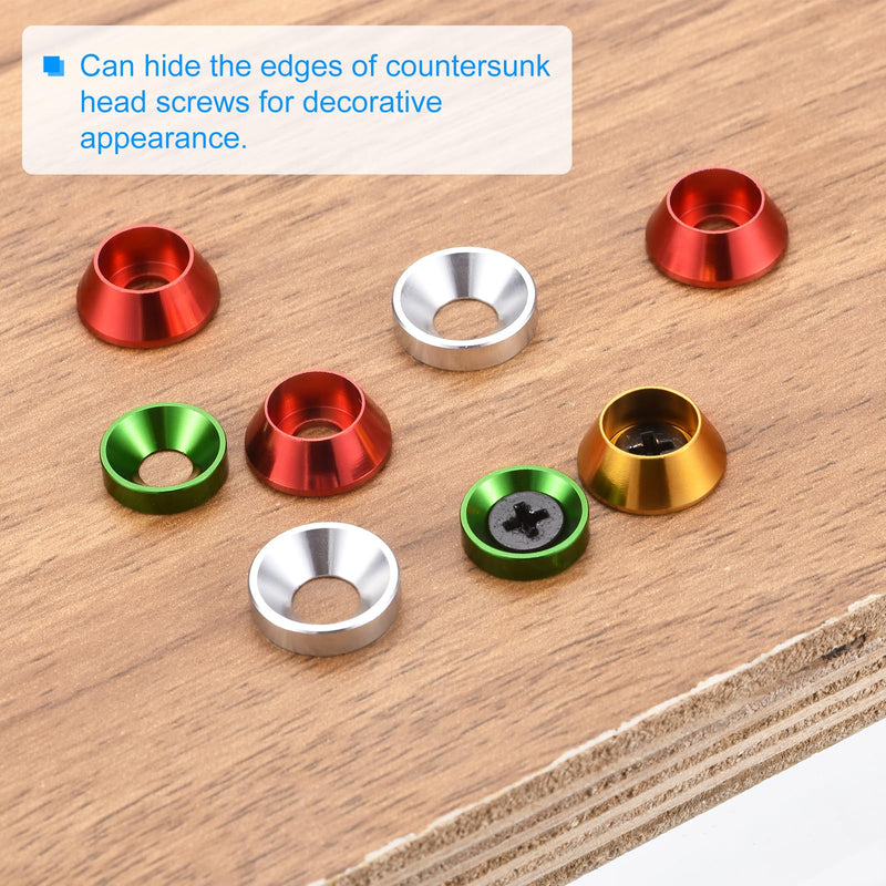 [Australia - AusPower] - uxcell M5 Cone Cup Countersunk Washers, 30 Pcs Anodized Aluminum Gaskets Cup Head Washer Gasket, Cup Screw Counterbore Gasket for Mechanical Accessories Parts, Silver 