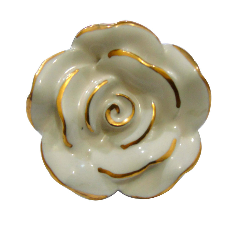 Perilla Home Set of 6 Ceramic Knobs Decorative Rose Knos for Room Kitchen Cabinet Hardware Cupboard Door Knobs Dresser Wardrobe and Drawer Pulls
