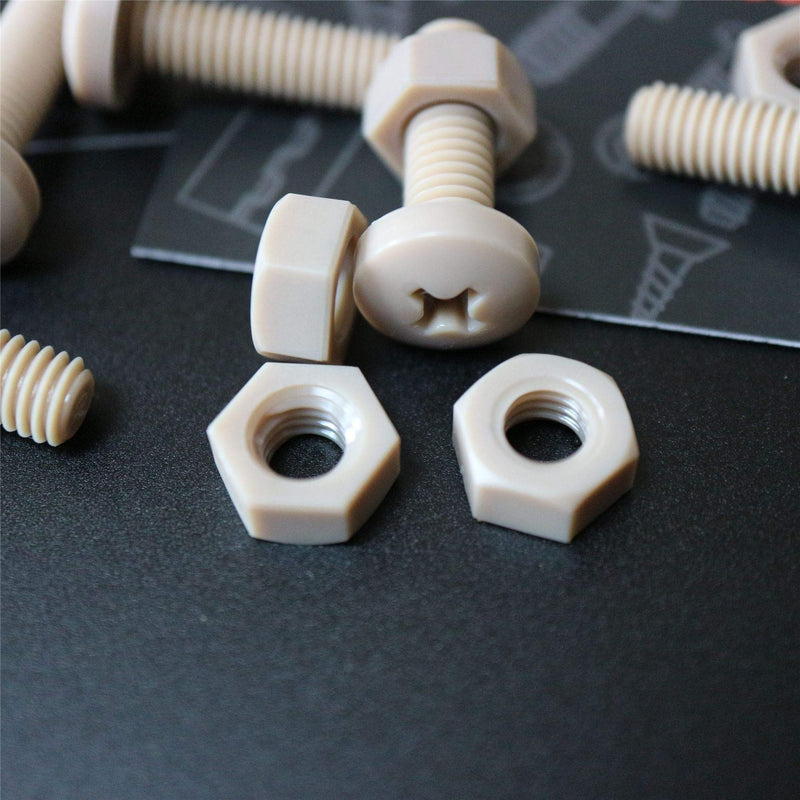 [Australia - AusPower] - 5 x PEEK Pan Head Screw M6 x 20mm Nuts & Bolts - Peek Plastic nuts and bolts, anti corrosion, chemical resistant, high temperature resistance (15/64 x 25/32 in) 