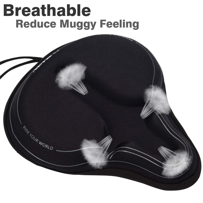 [Australia - AusPower] - DAWAY Comfortable Bike Seat Cover - C3 Soft Gel & Memory Foam Padded Bike Seat Cushion for Women Men Seniors, Comfort, Fits for Peloton, Stationary, Exercise, Mountain and Cruiser Bicycle Saddles C6M, Large 