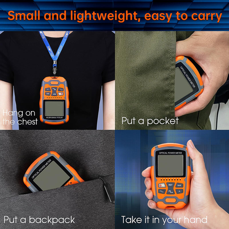[Australia - AusPower] - 4-in-1 Fiber Optic Tester, Portable Optical Power Meter FC/SC/ST Standard Interface, Built-in 30Km Fiber Fault Detector Network Cable Tester with 1pc FC to LC Adapter 1 