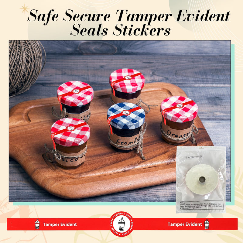 Skyygemm Tamper Evident Tape Safe Secure Tamper Evident Stickers for Drink Lids 1 x 9 Food Delivery Stickers Sealed for Freshness Labels Drink Food Proof Tape(Red,500 Pcs) 500 Red