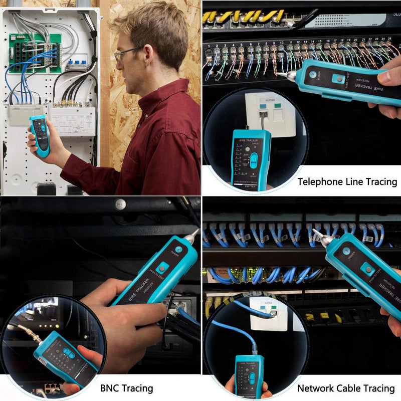 [Australia - AusPower] - JENABOM 7 in 1 Network Tools Maintenance Kit, RJ45 Professional Patch Cable Tester CAT5 CAT6 Cable Test Kit LAN Cable Tester for DIY Home Computer Network Cable Maintenance Tester No Battery 