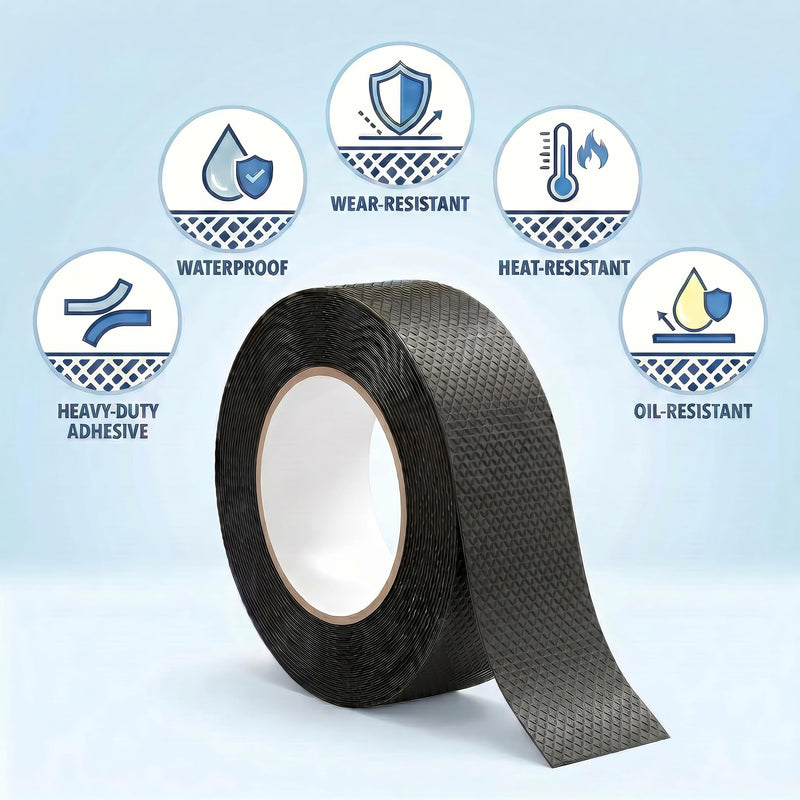 Rubber Grip Tape, Waterproof Durable Non Slip Anti Slip Rubber Tape with Strong Adhesive Back for Tools, Improves Grip and Comfort (1 in x 16.4 ft) 1 inch-A