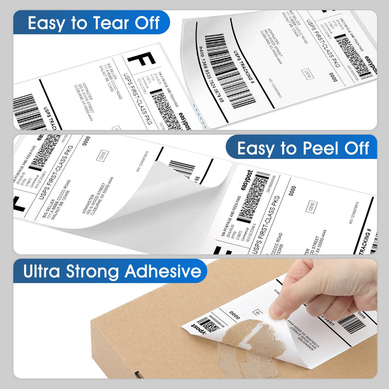MaxGear 4" x 6" Direct Thermal Labels, 4000 Pcs/16 Rolls, Perforated White Mailing Shipping Package Labels, Commercial Grade, Permanent Adhesive, Compatible with Most Thermal Printers 16 Rolls