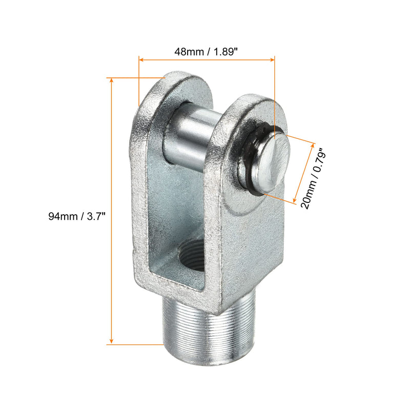 [Australia - AusPower] - PATIKIL M20x1.5 Air Cylinder Rod Clevis End, 1 Pack Female Thread Y Connector 94mm Length for Air Cylinder Foot Mounting Work, Silver 