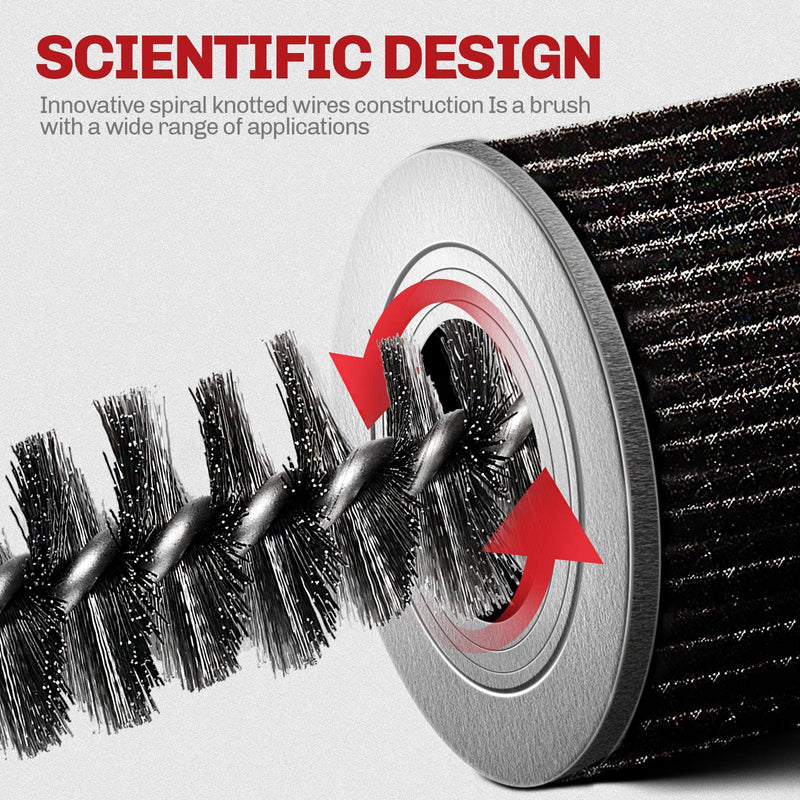[Australia - AusPower] - 6PCS 304 Stainless Steel Bore Brush Copper Pipe Cleaner, Twisted Wire Drill Brush,1/4 Inch Hex Shank S2 Steel Handle, for Power Drill Plumbing Tools 9 mm,11 mm,13 mm,16 mm,18 mm,19 mm 