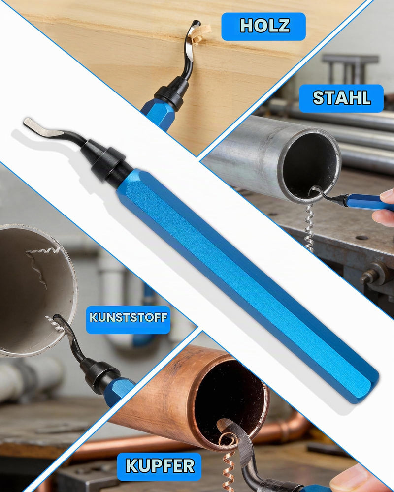 Deburring tool, universal deburring tool, 360° rotatable | With 10 high-quality blades, hand deburrer for metal, plastic & 3D printing tool - deburring tool - deburrer for 3D printing/aluminum