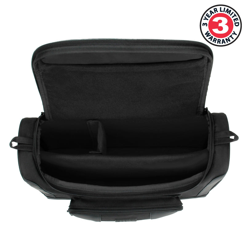 [Australia - AusPower] - USA GEAR Tablet Bag Compatible with 11 inch iPad Pro, 10.9 inch iPad Air, 10.2 inch iPad - Compact Messenger Bag with Durable Exterior, Soft Adjustable Interior Fits Keyboard, Charger, More (Black) Black 
