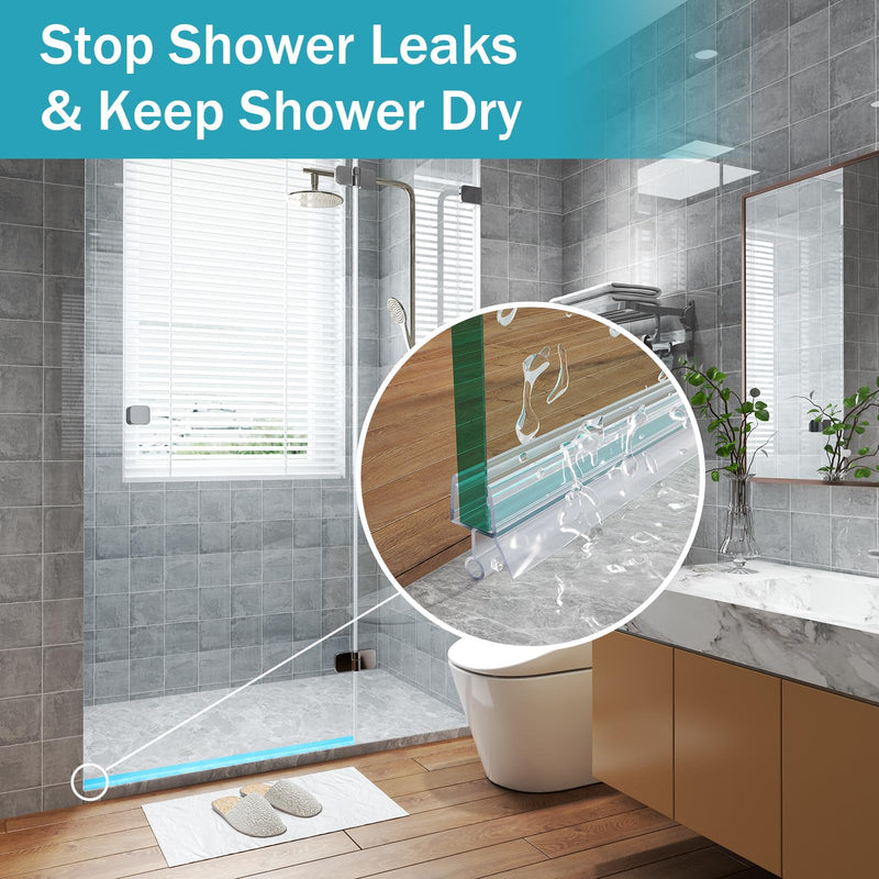 3/8" Shower Door Bottom Seal, 4 PCS Shower Door Sweep Strip, Frameless Glass Doors Seal Strip for 3/8'' (10mm) Thick Glass, 39 inch i-4PCS-3/8" 39in