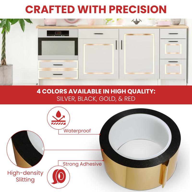 GGR Supplies T.R.U. Metalized Polyester Film Tape MMYP-1 – Mirror Finish Mylar for Accent Walls, Decorative Trim, Chrome Pinstripe for Cars, Graphic Arts, Silver, 2 in x 72 Yards 2 in.