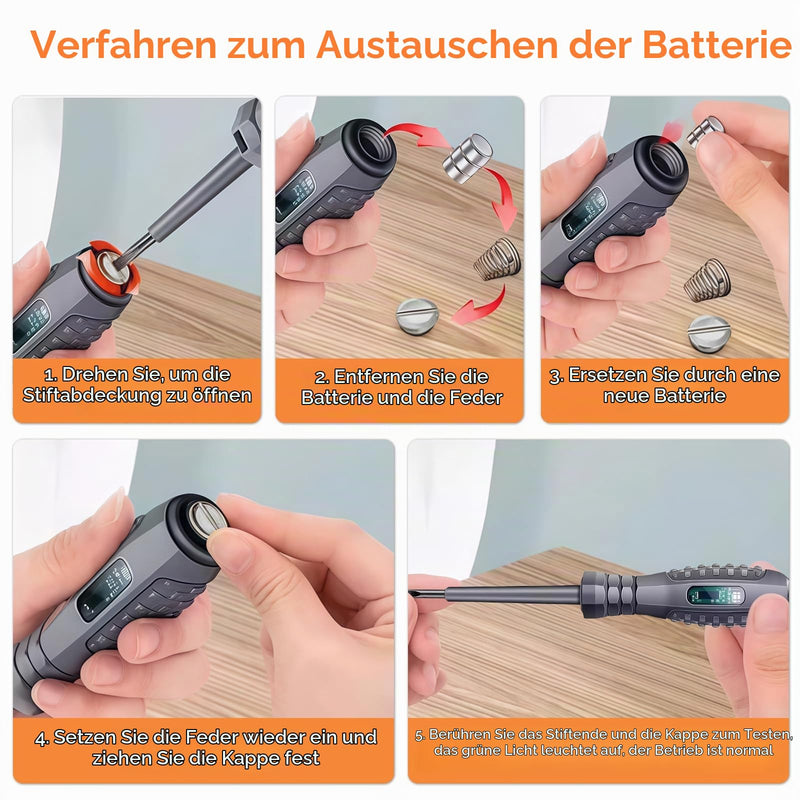 Phase Tester Screwdriver Voltage Tester Screwdriver Pack of 8 | 2-in-1 power tester with strong torque and magnet, chamfer tester, power screwdriver, for detecting DC circuits