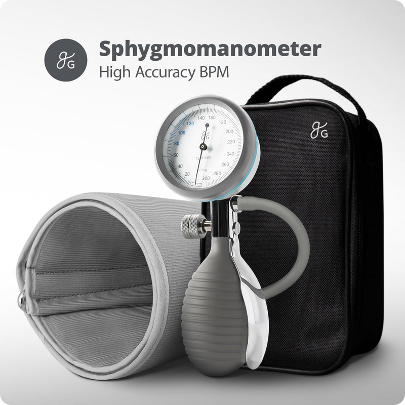 [Australia - AusPower] - Greater Goods Sphygmomanometer, Latex-Free, Manual Blood Pressure Monitor, Gray Grey 