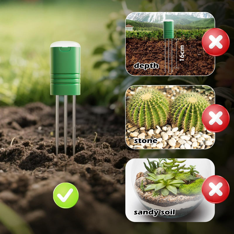 VODESON Soil Moisture Meter for Plants, Multi-Zone Wireless Soil Test Kit & Soil Thermometer, TDR4-in-1 Plant Water Meter, 230ft RF, IPX5 Waterproof, Indoor Outdoor Garden Lawn Farm(Display+2Sensor) Display+2 Sensor
