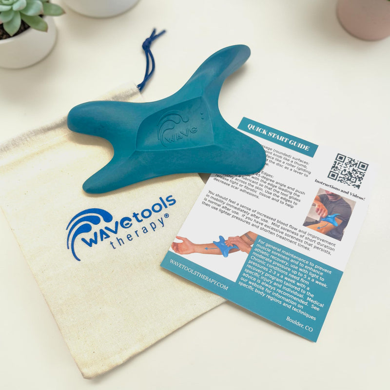 The Wave Tool, The Ultimate Soft Tissue Release Tool. Patented, Ergonomic Scraping and Massage Tool for Trigger Points, fascial Release, Muscle Aches, Pain, tendonitis, Scar Tissue, Athletic Recovery Deep Sea Teal