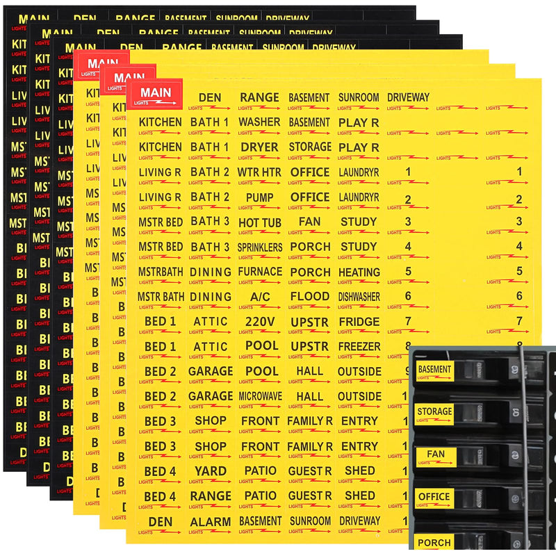 6 Sheets(258pcs) Breaker Box Labels Stickers, Durable Circuit Breaker Panel Labels,Electric Panel Label for Breakers Box Identification,Waterproof and Easy to Read,for Home and Office Use