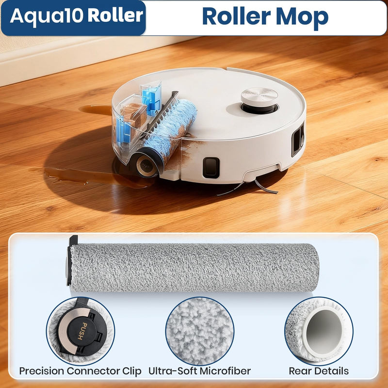 [Australia - AusPower] - 22 Pack Aqua10 Ultra Roller Accessories Kit for Aqua10 Roller/Aqua10 Ultra Roller Replacement Parts,2 Main Brush 2 Mopping Brushes 4 Hepa Filters 6 Side Brush 6 Vacuum Bags Aqua10 Roller Parts 