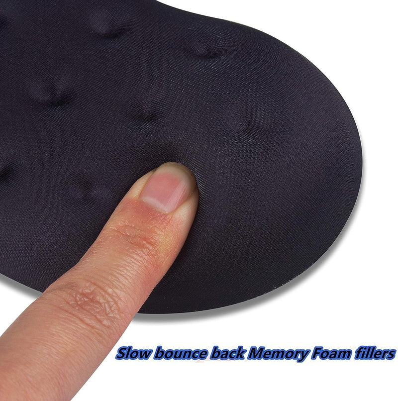 [Australia - AusPower] - BRILA Ergonomic Memory Foam Mouse Wrist Rest Support Pad Cushion for Computer, Laptop, Office Work, PC Gaming - Massage Holes Design - Wrist Pain Relief (Black Mouse Wrist Rest) Black Mouse Wrist Rest 
