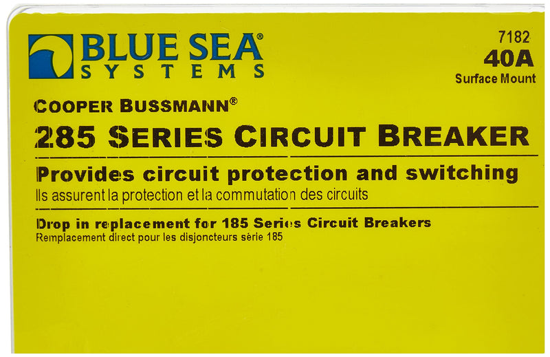 [Australia - AusPower] - Blue Sea Systems 7187 285-Series Circuit Breaker, Surface Mount, 100A 100a Dc 285 Series, Surface Mount 