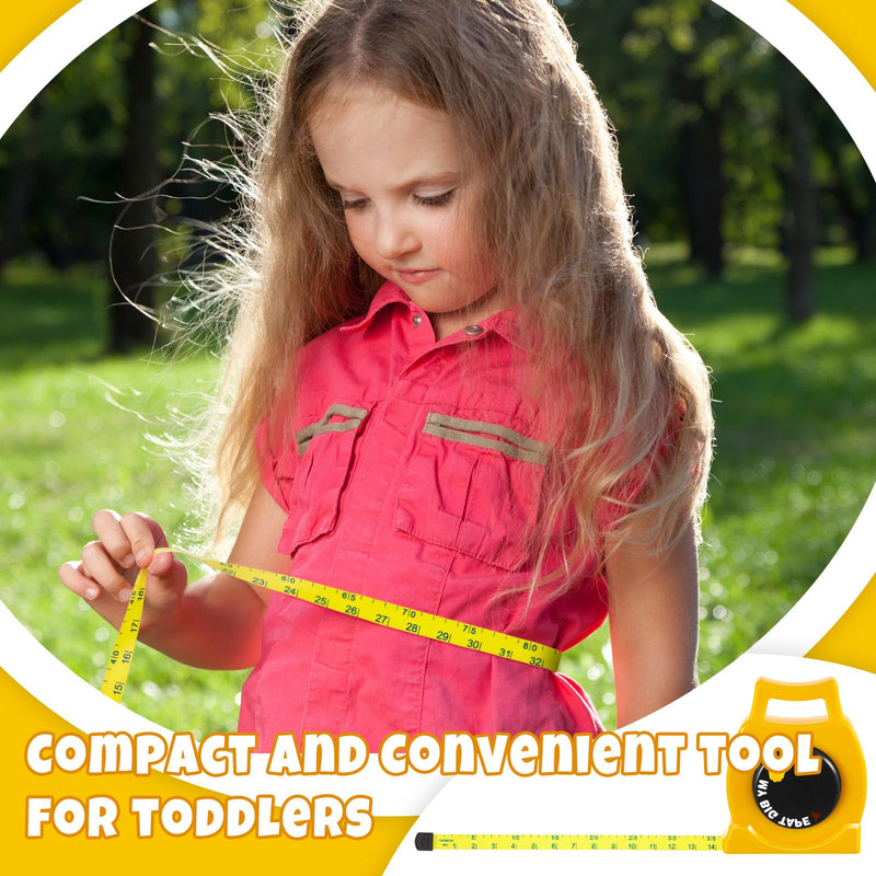 2 Pack Kids Measuring Tape Retractable Tape Measure Educational Construction Toys Back to School Gift for Toddler Boys Girls Age 3+ Pretend Play Tool Christmas 3.28 ft (Classic Style) 2 Classic Style