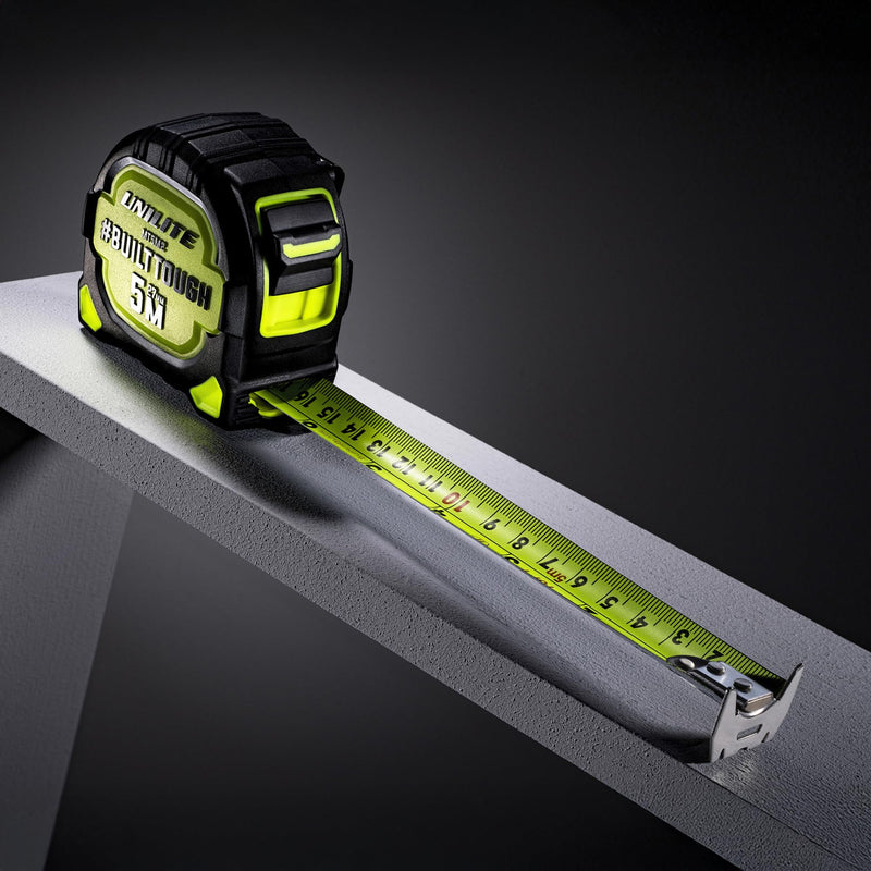 [Australia - AusPower] - Unilite MT5M2 Heavy Duty Tape Measure – 5m/16ft, 27mm Wide SUPERBLADE Nylon Coated, 2.9m Stand-Out Blade, Magnetic Dual Hook, Dual-Sided Imperial/Metric, Impact Resistant 